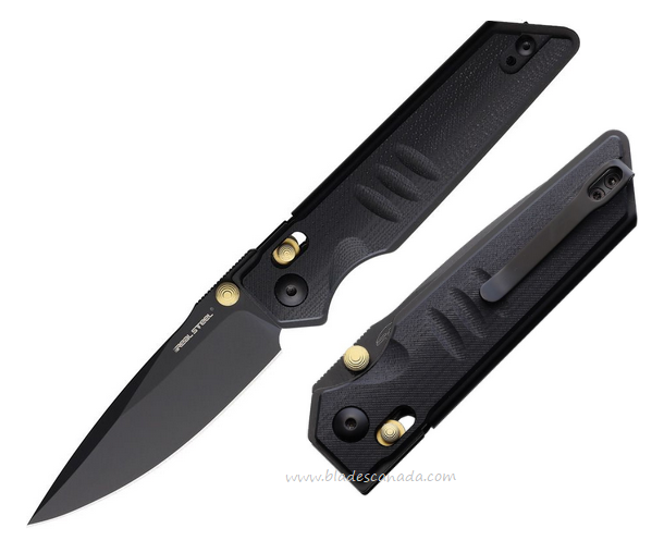 Real Steel Sacra Folding Knife, K110 Black SW, G10 Black, RS7711BB