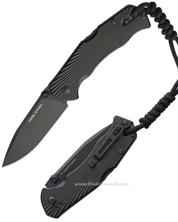Real Steel H7 Folding Knife, Special Edition, 14C28N, Aluminum Black, 7793 - Click Image to Close