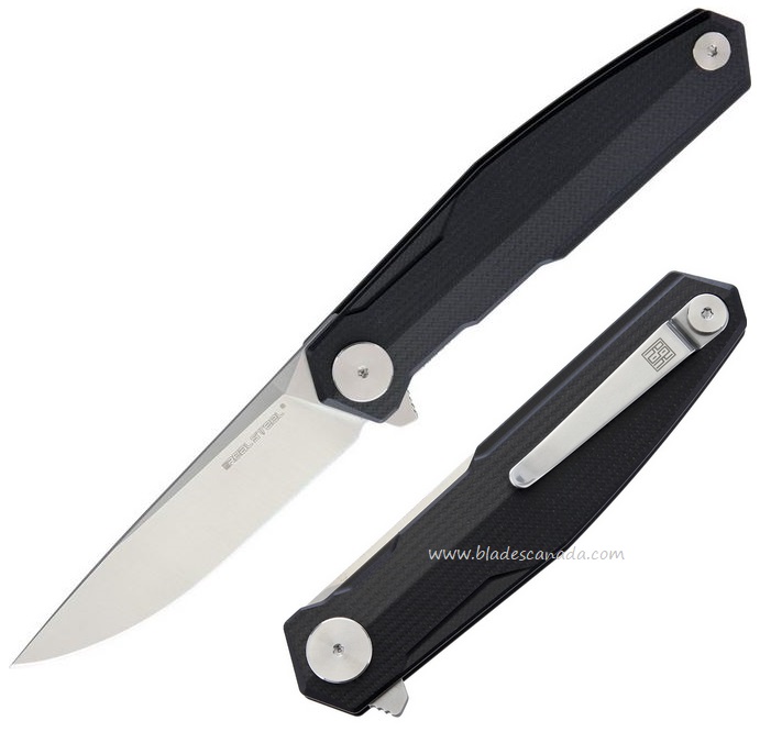Real Steel G3 Light Flipper Folding Knife, 14C28N, G10 Black, 7814 - Click Image to Close