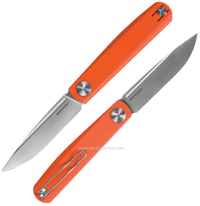 Real Steel Gslip Slipjoint Folding Knife, VG10, G10 Orange, 7842 - Click Image to Close