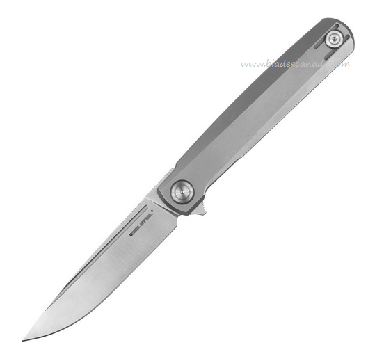 Real Steel G-Frame Flipper Framelock Knife, N690 Satin, Titanium Gray, RS7874