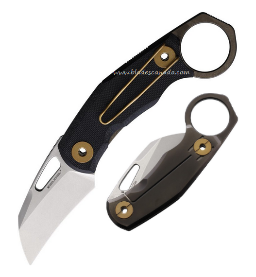 Real Steel Shade Framelock Folding Knife, D2 SW, G10 Black/Stainless Bronze, RS7915