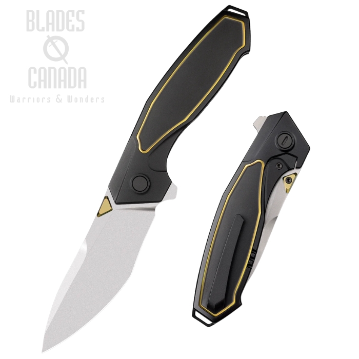 (image for) Remette Kingfisher Flipper Framelock Knife, M390, Titanium Black, RTKF2