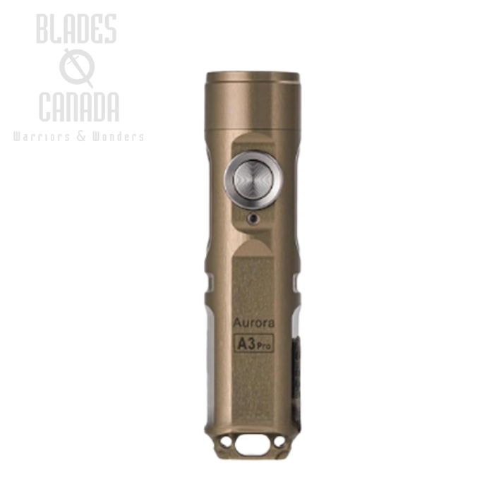 (image for) Rovyvon Aurora A3 Pro Gen 4 Keychain Flashlight, 7075 Aluminum Tan, 650 Lumens