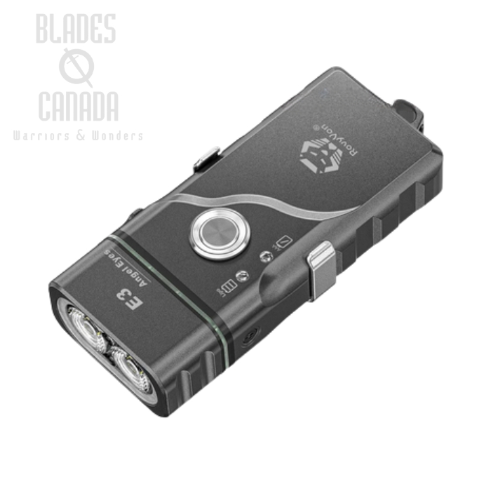 (image for) Rovyvon E3 Hybrid Pocket Flashlight, Aluminum Gunmetal, 6500K Cool White, 700 Lumens