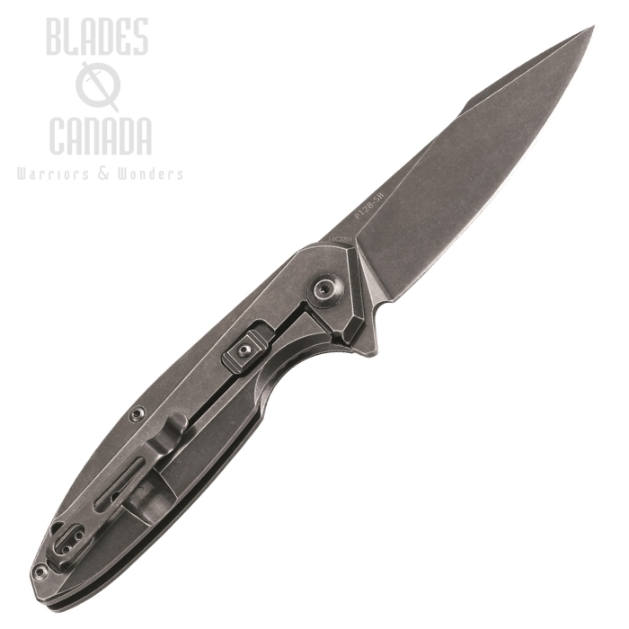 (image for) Ruike P128-SB Flipper Framelock Knife, 14C28N Sandvik, G10 Black, P128SB