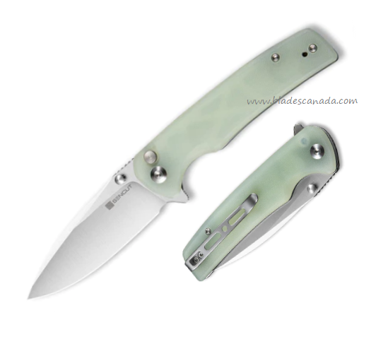 SENCUT Sachse Flipper Folding Knife, Satin Blade, G10 Natural, S21007-4