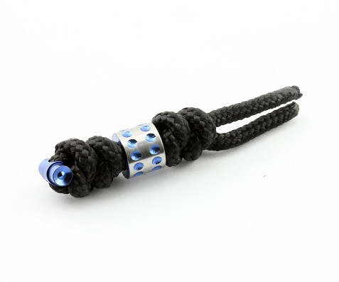 Chris Reeve Sebenza Small Lanyard, Black, Blue Dot Bead