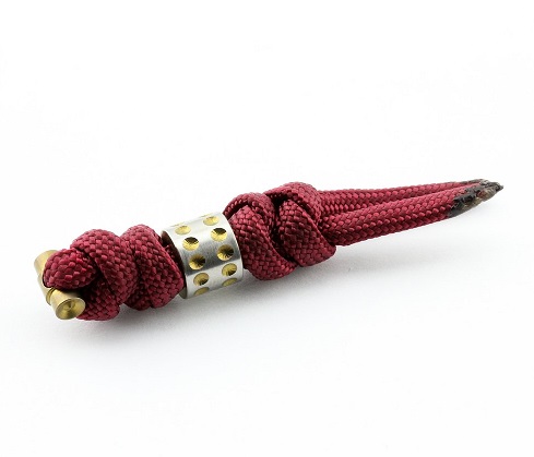(image for) Chris Reeve Sebenza Small Lanyard, Burgundy, Gold Dot Bead