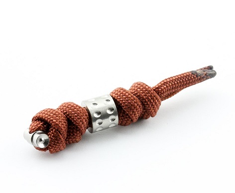 Chris Reeve Sebenza Small Lanyard, Rust, Silver Dot Bead