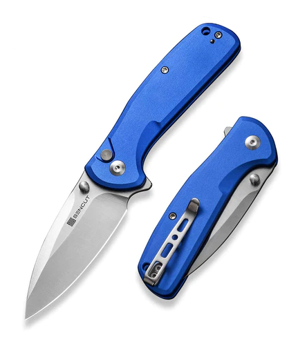 Sencut ArcBlast Flipper Button Lock Knife, Aluminum Blue, S22043B-3