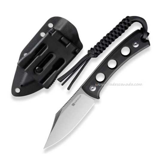 SENCUT Waxahachie Fixed Blade Knife, G10 Black, Kydex Sheath, SA11A - Click Image to Close