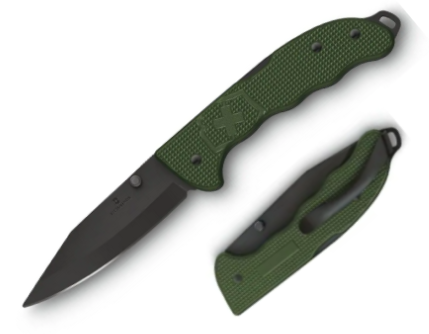 Victorinox Swiss Army Evoke BSH Folding Knife, Stainless Black, Alox Olive Green, 0.9425.DS24
