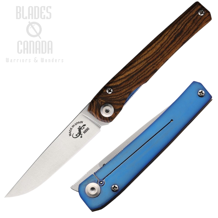 Salamandra S-310 Framelock Folding Knife, N690 Satin, Walnut Handle, ALF310053