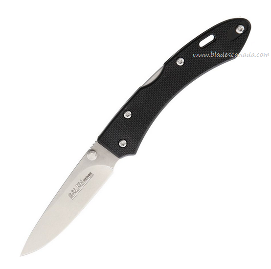 Saleh Folding Knife, N690Co Stonewash, G10 Black, SALBKS