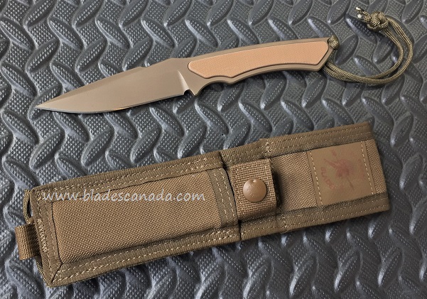 Spartan Blades Phrike Fixed Blade Knife, S35VN FDE, G10 Tan, MOLLE Sheath - Click Image to Close