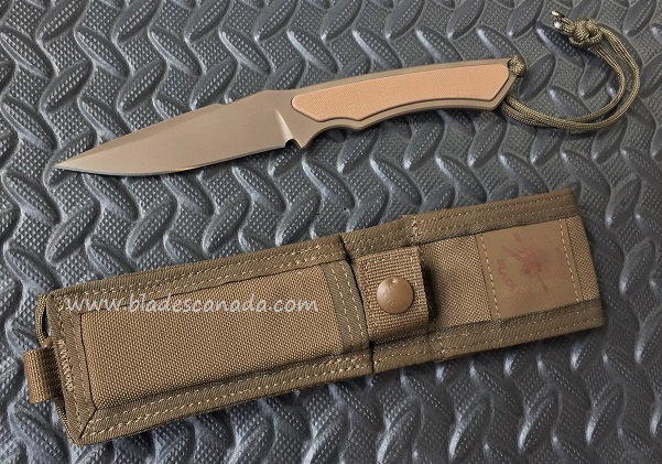 Spartan Blades Phrike Fixed Blade Knife, S35VN FDE, G10 Tan, MOLLE Sheath