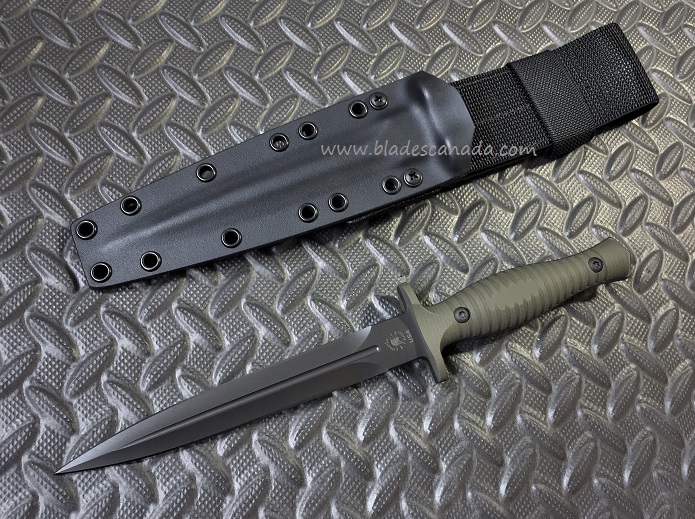 Spartan Blades George V-14 Dagger Knife, S45VN Black, G10 Green, Kydex Sheath