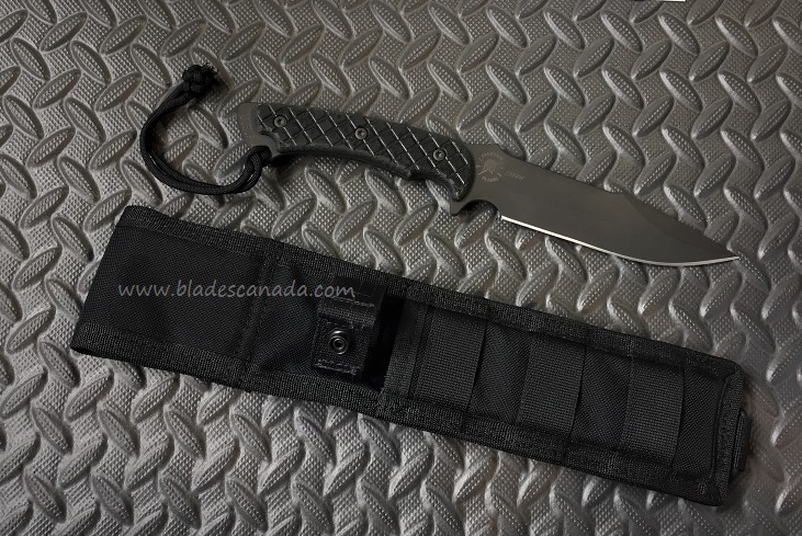 Spartan Blades Horkos Fixed Blade Knife, S35VN Black, Micarta Black, MOLLE Sheath