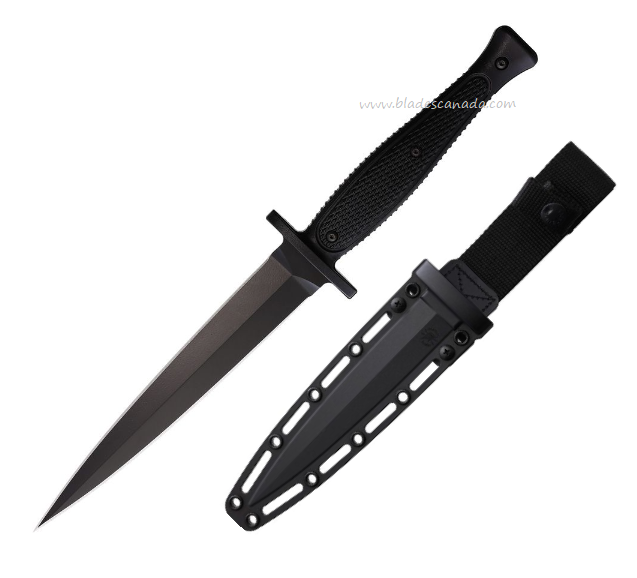 Spartan Blades George Raider Fixed Blade Dagger, SK5 Carbon Black, Nylon Black, SBBL3BK