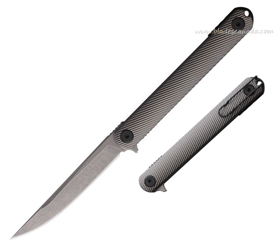 Spartan Nemec Flipper Folding Knife, S35VN SW, Titanium Gray, SBSFBL12TI