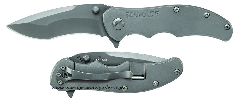 Schrade 600Ti Titanium Framelock D2 Re-Curve Folder