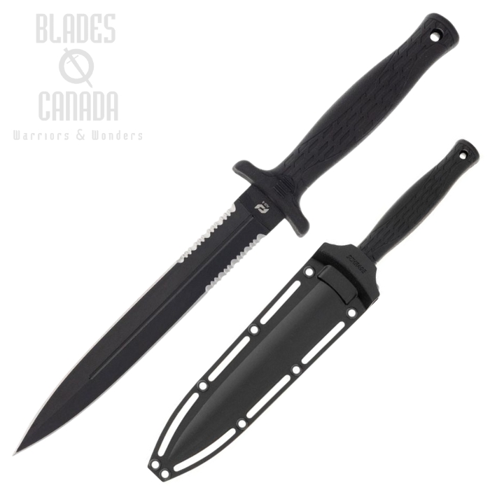 Schrade Needle Magnum Fixed Blade Knife, AUS-8 Black, Rubber Black, Hard Sheath, SCH1182515