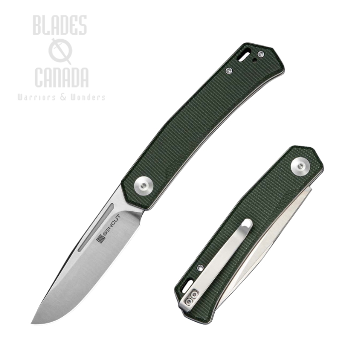 (image for) SENCUT Braxx Slipjoint Folding Knife, D2 Satin, Micarta Green, S25089-2