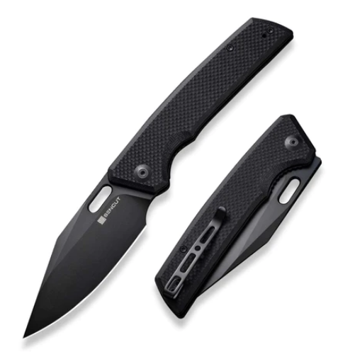 SENCUT GlideStrike Folding Knife, Black Blade, G10 Black, S23018-1