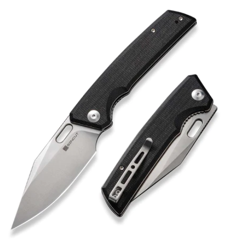 SENCUT Glidestrike Folding Knife, Satin Blade, Micarta Black, S23018-4