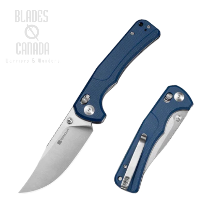 SENCUT Slybolt Crossbar Lock Folding Knife, Satin Blade, Micarta Blue, S25001A-2 SENCUT Slybolt Crossbar Lock Folding Knife, Satin Blade, Micarta Blue, S25001A-2