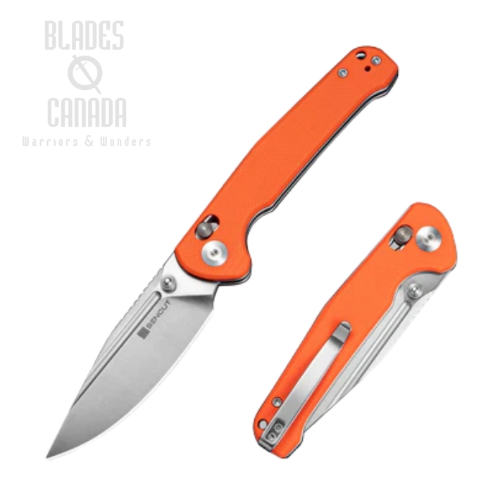 SENCUT Glenspar Crossbar Lock Folding Knife, Satin Blade, G10 Orange, S25046-1