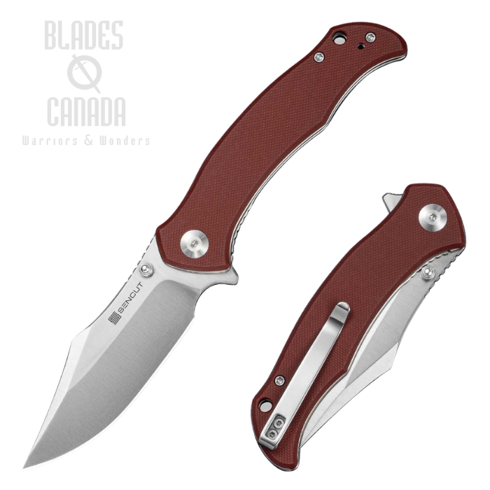 (PRE-ORDER) SENCUT Tauron Flipper Folding Knife, D2 Satin, G10 Burgundy, S25060-2