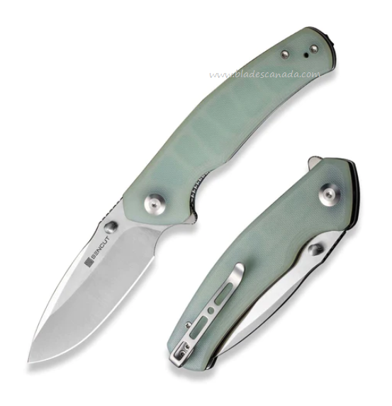 SENCUT Slashkin Flipper Folding Knife, D2 Satin, G10 Natural, S20066-2