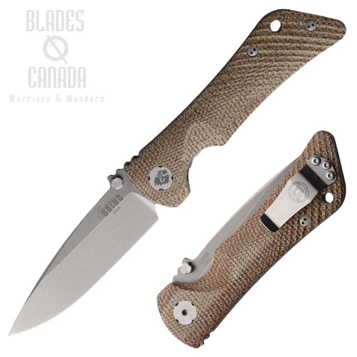(image for) Southern Grind Spider Monkey Folding Knife, S35VN SW, Micarta Tan, SG22327