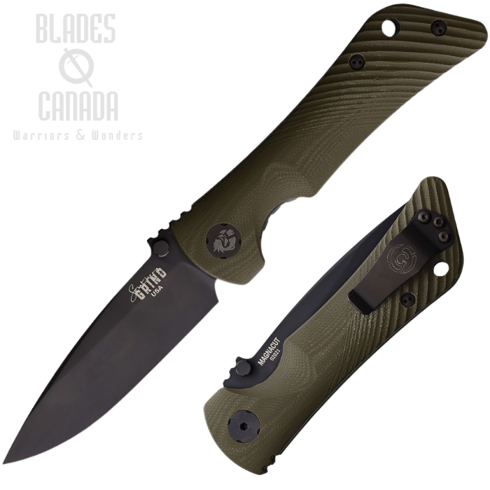 (image for) Southern Grind Spider Monkey Folding Knife, MagnaCut Black, G10 OD Green, SG22280