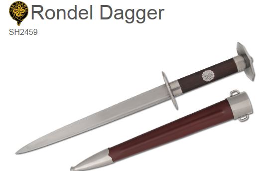 Hanwei Rondel Dagger Fixed Blade Knife, SH2459 - Click Image to Close