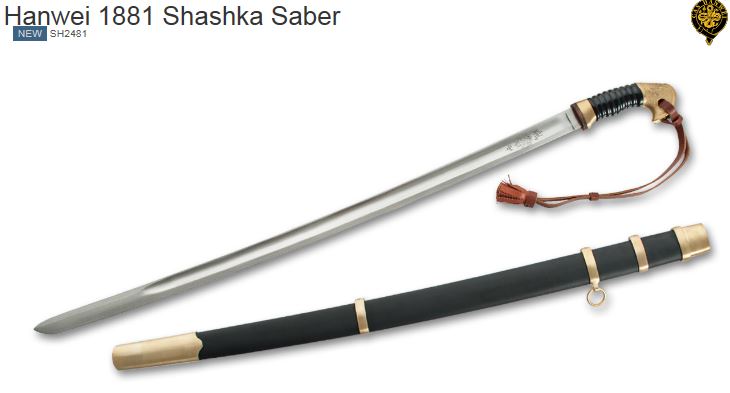 Hanwei Paul Chen Russian Shashka Saber, Forged High Carbon Steel, SH2481 - Click Image to Close