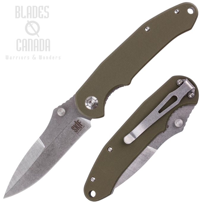 SKIF Mouse Folding Knife, Stonewash blade, G10 OD Green, SKFIS001OG