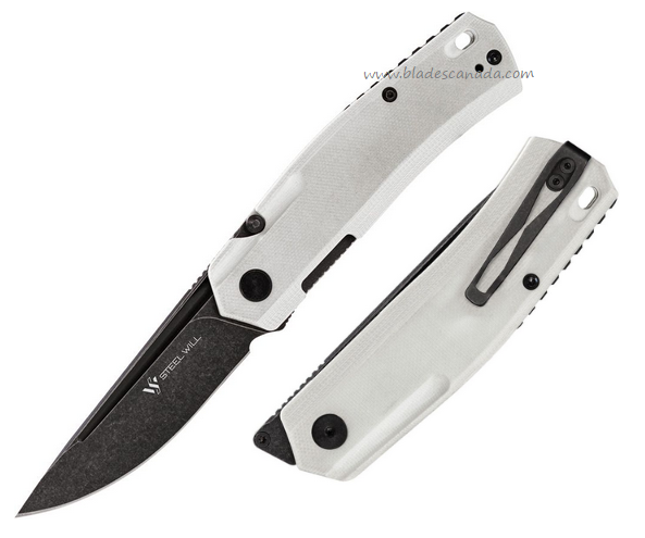 Steel Will Fjord F71 Folding Knife, D2 Black SW, G10 White, SMGF7121
