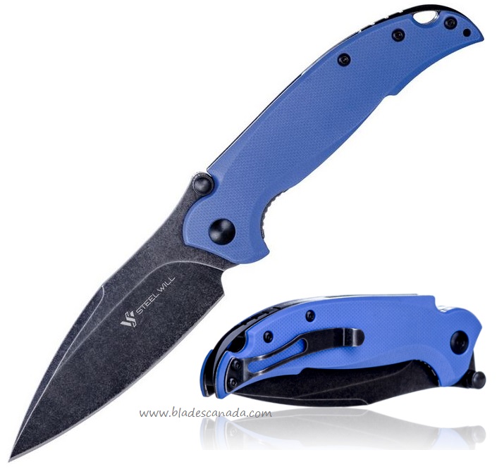 Steel Will Scylla Folding Knife, D2 Steel, Blue G10, SMGF7924 - Click Image to Close