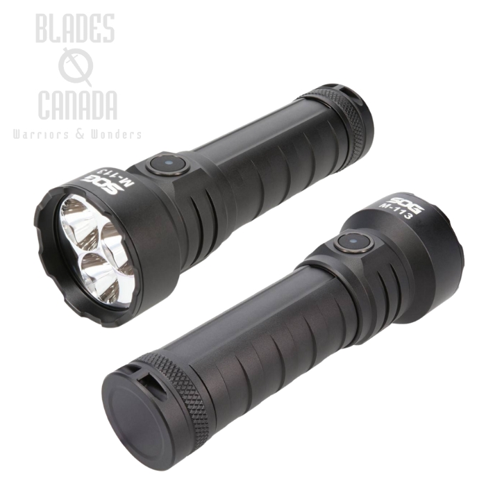 SOG M-113 Flashlight, Aluminum Black - 4000 Lumens, SOG-59-65-03-57 SOG M-113 Flashlight, Aluminum Black - 4000 Lumens, SOG-59-65-03-57