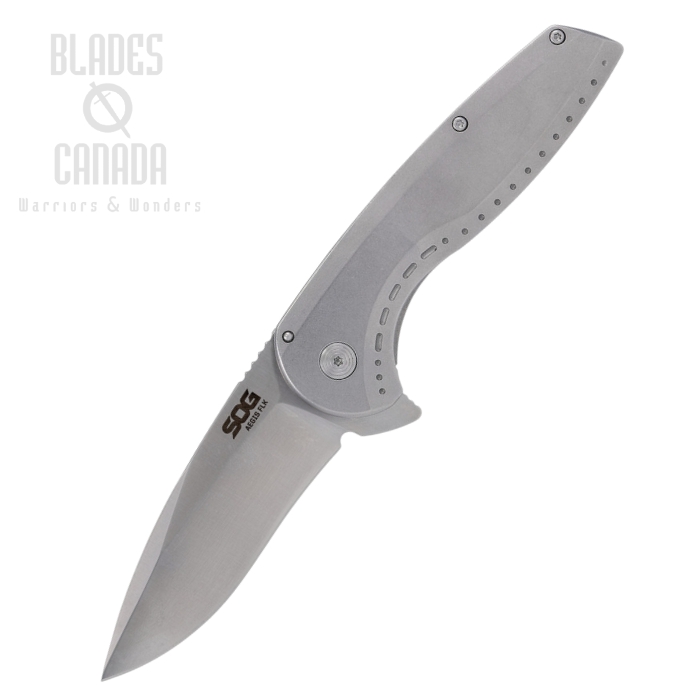 SOG Aegis FLK 2.0 Flipper Framelock Knife, Satin Blade, Stainless Handle, 14-41-03-43