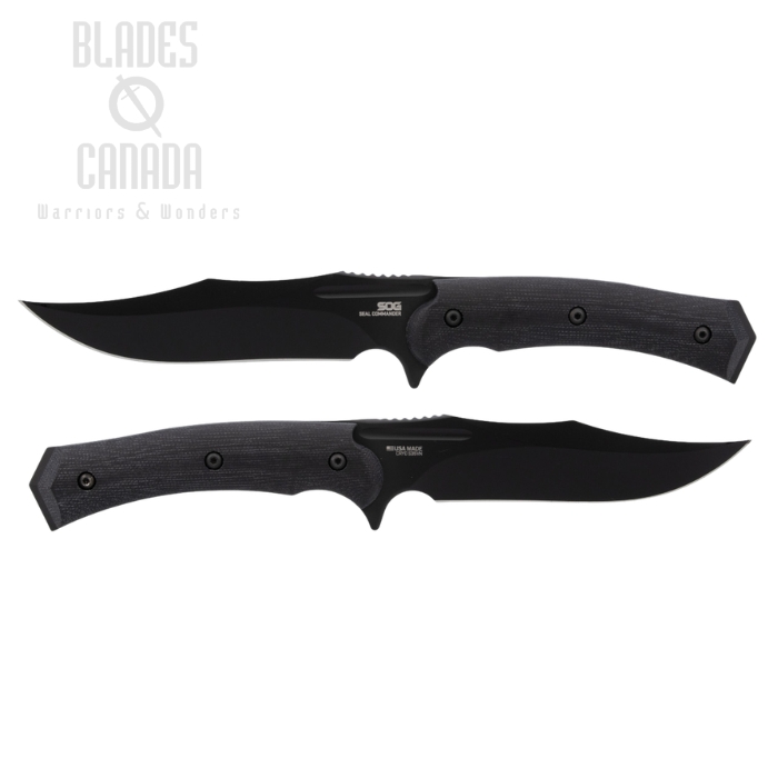 (image for) SOG SEAL Commander Fixed Blade Knife, S35VN Black, Micarta Black, Kydex Sheath, SOG-17-05-01-57