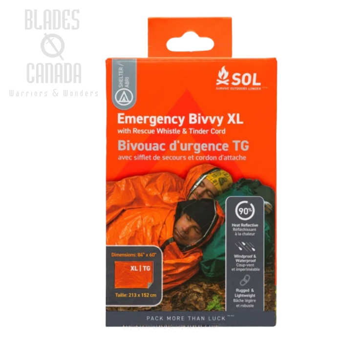 Survive Outdoors Longer Emergency Bivvy XL and Rescue Whistle, 0140-1144