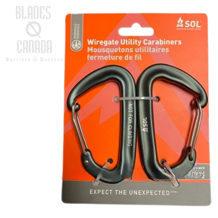 Survive Outdoors Longer SOL Wiregate Utility Carabiners [2 Pack]