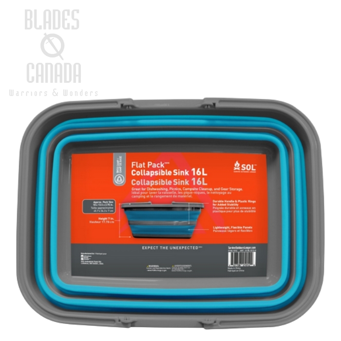 Survive Outdoors Longer SOL Flat Pack Sink, 16L