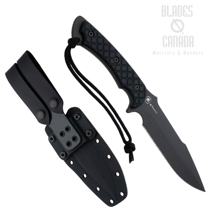 (image for) Spartan Blades Horkos Fixed Blade Knife, CPM MagnaCut Black, Micarta Black, Kydex Sheath, SB4BKBKKYBK