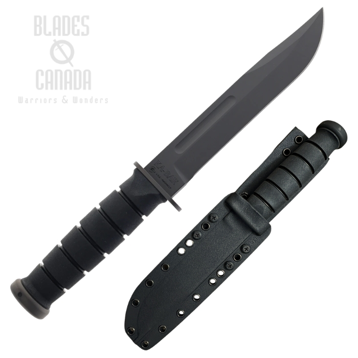 (image for) Spartan Ka-Bar Fixed Blade Knife, CPM MagnaCut Black, Kraton Black, Kydex Black Sheath, SB54BKBKKYBK