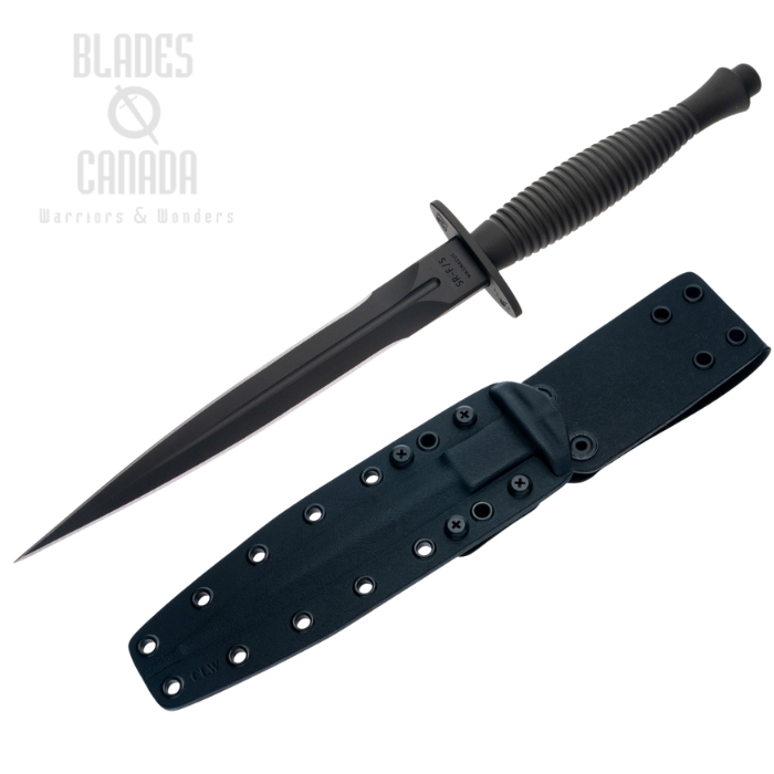 (image for) Spartan Blades Ronin F/S Dagger, CPM MagnaCut Black, Stainless Black, Kydex Sheath, SB60BKBKKYBK